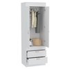 Tuhome Lisboa Armoire, Rod, Double Door, Two Drawers, Metal Handles, White CLB4757